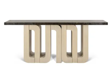AKATA - Console table with oak base and marble top by JOSÉ LEITE DE CASTRO - view 2